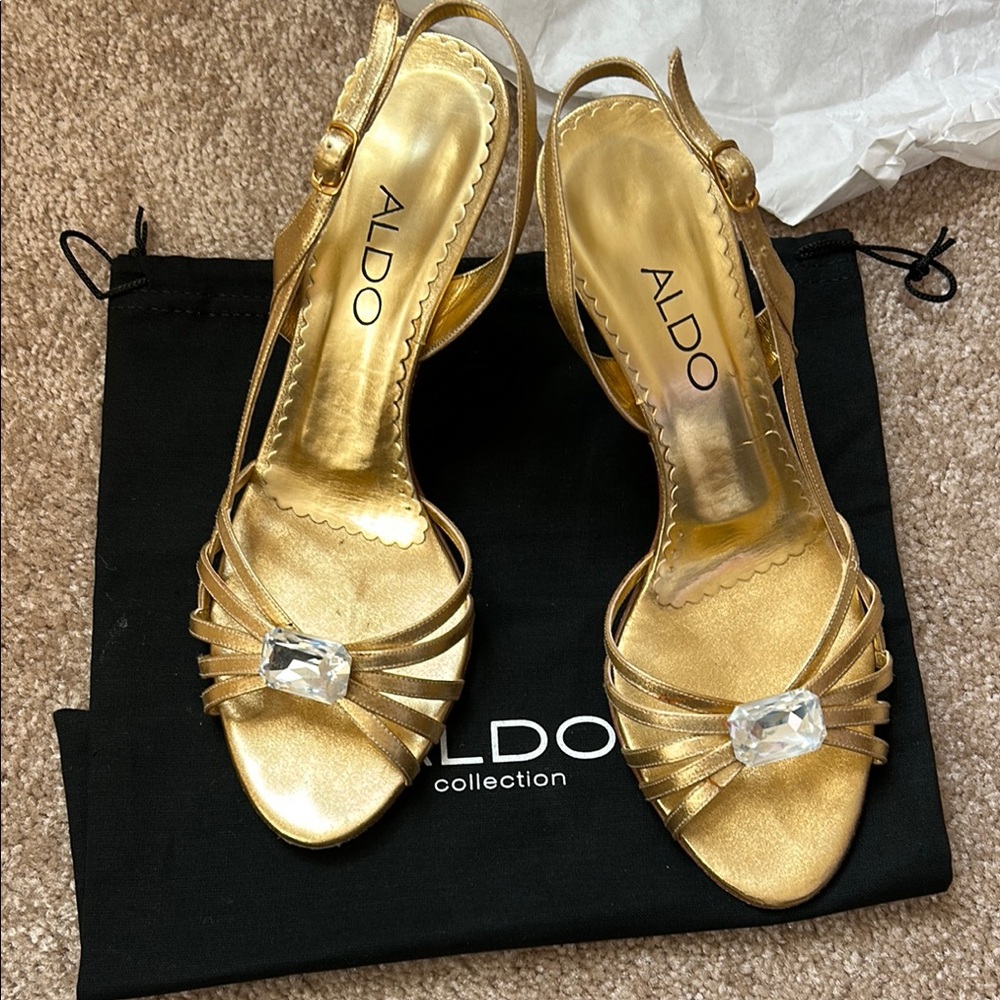 ALDO Sandals, Corazon, Gold, size 7
